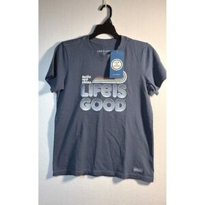 Life is Good T-Shirt Womens Small Navy NWT Hello Sun Shine Crusher Tee